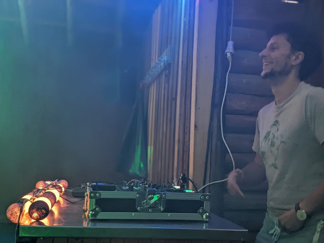 Setup mit Lichterkette